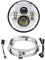 17,8 cm LED-Scheinwerfer mit Halterung, DOT Motorrad-Scheinwerfer-Set für Touring Street Glide Road King Electra Glide Ultra Classic Fat Boy Tri Cvo Heritage Softail Slim Delux Ultra Limited Chrom