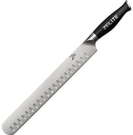 Zelite Infinity Coltello da Cucina per Affettare da 30 cm - Serie Comfort-Pro - Acciaio Inossidabile Te-desco ad Alto Tenore di Carbonio – Coltello Professionale - Affilatura a Rasoio, Bordo Granton
