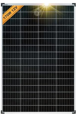 Enjoy solar Mono 170 W 12V Panneau solaire monocristallin Panneau solaire photovoltaïque idéal pour camping-car, abri de jardin, bateau