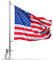 MARINE CITY Fahnenmast mit USA-Flagge, 30,5 x 45,7 cm, 304 Edelstahl, stark und stabil, glänzend polierte Oberfläche, Halterung für Boote, Yachten, Schiffe und Wohnmobile