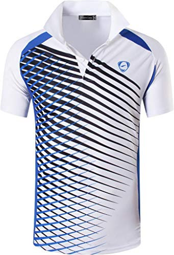 jeansian Herren Summer Sportswear Wicking Breathable Short Sleeve Polo T-Shirts Tops LSL243 White M