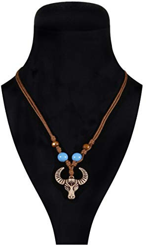 Thetru Indianer-Halskette Kleiner Büffel | Einheitsgröße | Indianer-Schmuck für Karneval und Fasching