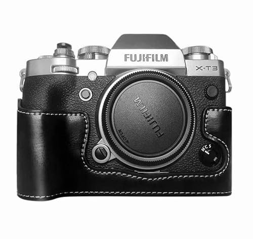 kinokoo Fuji X-T3 Camera Case, Half Case for Fujifilm X-T3 Bottom Cover Protective Case (Black)