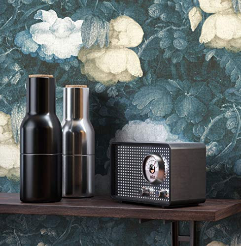 NEWROOM Blumentapete Tapete blau Blumen Rosen Floral Vliestapete gelb Vlies moderne Design Optik Tapete Vintage inkl. Tapezier Ratgeber