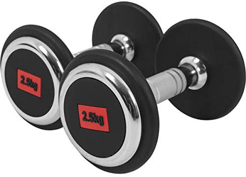 GORILLA SPORTS® Kurzhanteln - Einzeln / 2er Set, Gewichte von 2,5 bis 50 kg, mit/ohne Ablage, aus Gusseisen, Gummiert, Griff gerändelt, rutschfest - Rundhanteln, Kurzhantelset, Hantel Set, Dumbbells