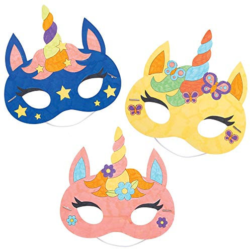 Baker Ross AT309 Einhorn-Masken, 8 Stück, zum Basteln und Basteln, für Kinder, 19 cm