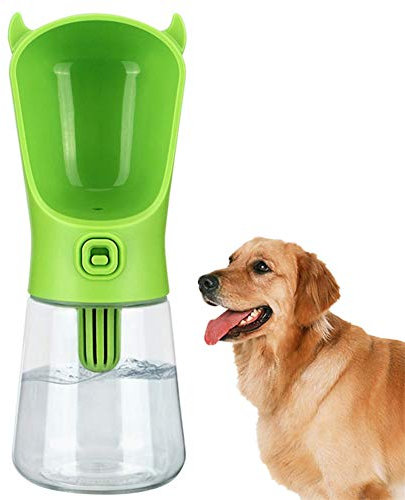 PLUS PO Gourde pour Chien Voyage Bouteille d Eau pour Chien Chien Potable Bouteille Portable Chien Bouteille d'eau avec Bol Pet Voyage Bouteille d'eau Green