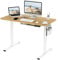 FlexiSpot E1 Plus ONE PIECE Electric Standing Desk Height Adjustable Sit Stand Desk with Memory Smart Panel(120 * 60cm, White Frame+Maple Desktop)