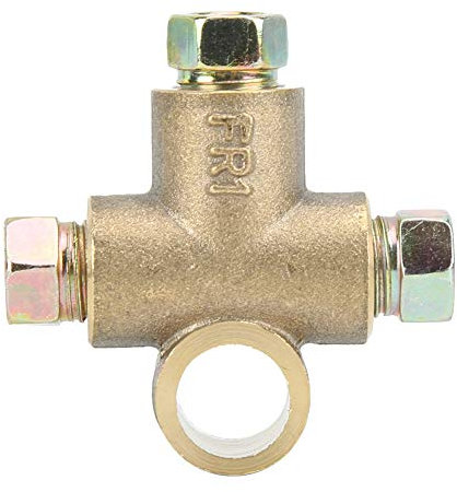 KIMISS 3-Wege-T-förmiges Bremsen-T-Stück mit 3 Außenmuttern Short Union M10 3/16 Zoll Rohr 10 mm