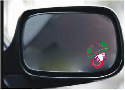 Abarth Skorpion Aufkleber X2 in Italien Flaggenfarben für Fiat 500 595 Außenspiegel Nummernschild