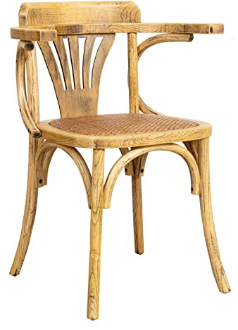 Biscottini Stuhl Holz 77x42x45 cm Made in Italy | Küchenstühle Eschenholz | Holzstuhl esszimmer | Stühle esszimmer mit thonet geflecht