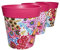 Hum Flowerpots, Set di Tre Vasi per Piante da 22 cm, Vari Modelli, Colori e Dimensioni, per Interni ed Esterni, Fiori Rosa e Api