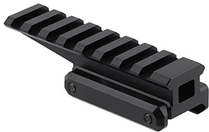 ToopMount Picatinny Rail Fast Optic Riser Mount Base 8 Slots 3,5 Länge 0,9 Höhe Scope Mount Adapter Offset Rail Mount Kompatibel mit 21mm Zubehör