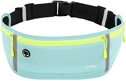 USHAKE Slim Running Belt, Bounce Free Fanny Pack Phone Holder