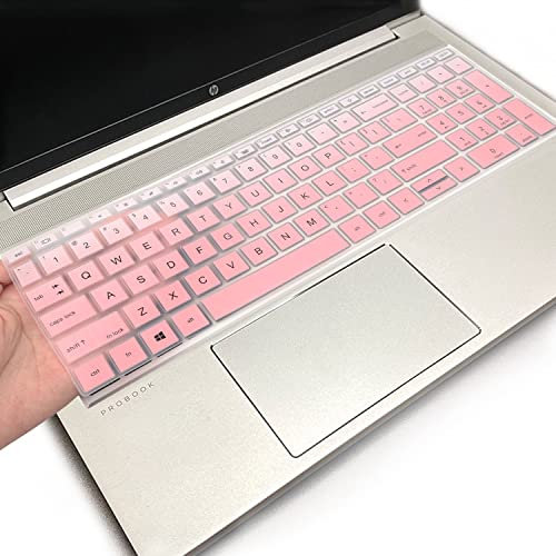 Keyboard Cover for 15.6 HP ProBook 450 G8 G9 G10/ 455 G8 G9 G10/ 650 G8/ HP Zbook Power G8 G9, HP ProBook 15.6 inch Laptop Keyboard Skin(NOT fit HP ProBook 450/455/650 G6 G7)-OmbrePink