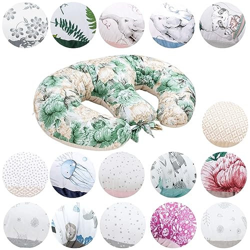 Bellochi Growing in style Stillkissen Zwillinge, Stillkissen XXL, Nursing Pillow - Schwangerschaftskissen, Stillkissen groß, Stillhörnchen Baby - Multifunktionale Zwillingsstillkissen Peony Secret