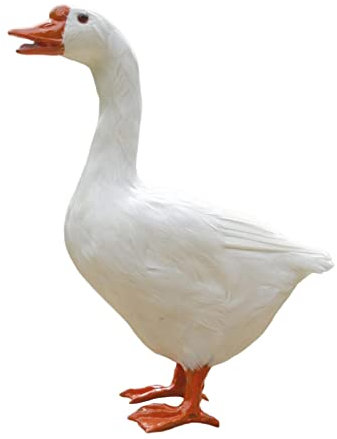 Fenteer Miniatur Gefiederte Gans, Freistehend Zur Dekoration, Sammlerstück, Weiß