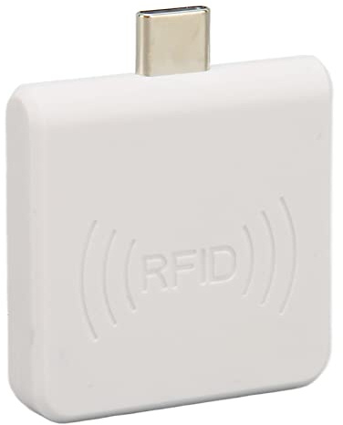 Bewinner Tragbares RFID ID Kartenlesegerät, Typ C Smartcard Lesegerät für Mobiltelefone, Plug and Play, Schnelles Kartenlesen für Smartphones mit OTG Funktion(Weiß)