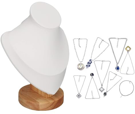 Cyrank Schmuckständer, Kettenhalter, Schmuckbaum, Schmuckbüste, Schmuckhalter Ohrringhalter Schmuck Display Ständer, Halskette Kette Büste Anzeige Halter Stand, Necklace Holder (Weiß)