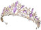 Lurrose Barocke Strasskrone Prinzessin Kristall Tiara Stirnband Brautschmuck Krone Für Hochzeit Geburtstag Abschlussball (Golden)