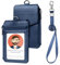 OFFCUP Porta Badge Pelle, Porta Carte d'identità In Pelle Pu, Porta Badge Retrattile e Portachiavi, Cordino Porta Badge da Collo, Cordino in Nylon, Porta Badge Per Ufficio, Scuola, Bancario