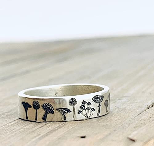 Ring Damen Ringe Herren Frauen Geschenk Vintage Fashion Wildflowers Mushroom Ringe Für Frauen Bohemian Floral Ring Party Ring 8