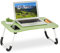 Relaxdays Table de lit, Tablette canapé, HxLxP : 26x63x40 cm, Support Pliable pour Ordinateur Portable, MDF et Fer, Vert