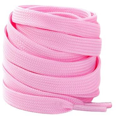Boolavard 2 Paires de Lacets Plats de Qualité Supérieure pour Baskets, Athlétiques 8 mm de Large (Rose, 115cm)