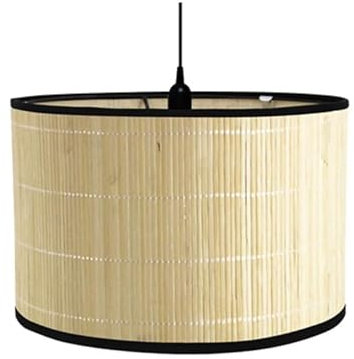 FANSU Abat-Jour en Tissu Classique Tambour Abat-jour, DIY Remplacement Abat, Jour Fait à la Main, pour Lampe de Table Suspension Lampe de Chevet Lampadaire (30x30x20cm,Bambou)
