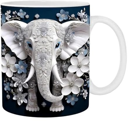 Tasse au design unique en forme d'éléphant, tasse à thé en céramique, tasse à café en céramique de 350 ml, grande capacité, tasse à thé en forme d'éléphant, tasse à boisson en céramique avec poignée,