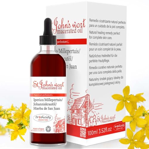 Olio di Iperico, Erba di San Giovanni, Idratante e Riparatore per la Pelle e i Capelli, Antismagliature in Gravidanza, Anti-età100 ml