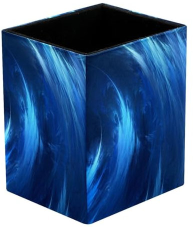 Eslifey Stifthalter quadratischer Stifthalter für Schreibtisch, Spiralwellen-Curl Digitale Kunst Wasser Stiftebecher Make-up Pinsel Halter Ständer Display Schreibtisch Schreibwaren Organizer für Home