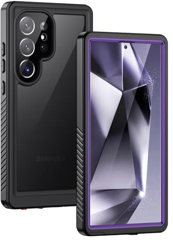 Lanhiem for Samsung S24 Ultra Case, IP68 Waterproof Galaxy S24 Ultra Phone Case with Screen Protector, Dustproof Shockproof Full Body Sealed Cover for Samsung Galaxy S24 Ultra 6.8 Inch, Purple