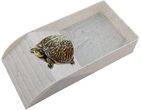 Anulely Bol d'eau pour tortue - Gamelle d'eau et gamelle pour reptiles, habitat de tortue pour animaux de compagnie, habitat amphibiens pour lézards tortues