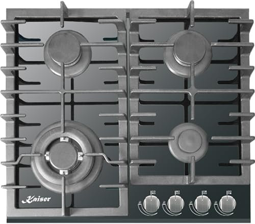 Kaiser KCG 6383 Autark Kaiser - Placa de cocina de gas (60 cm, vitrocerámica, empotrable, 3,8 kW, con adaptador, 4 focos, gas natural, gas natural