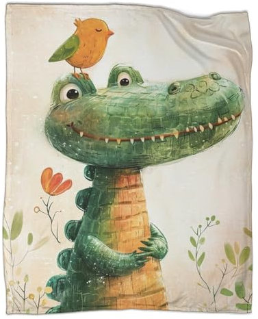 SorEci Niedliche Tiere 3D Drucken Decke, Warm, Für Erwachsene Und Kinder, Krokodil Superweiche Decke Mit Weichem Anti-Pilling-Flanell Microfaser Sofadecke 60x80inch(150x200cm)