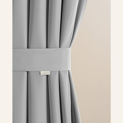 ROOM99 Raffhalter für vorhänge 8 x 120 cm (Breite x Länge) Dekorative Schärpen für Gardinen, Vorhanghalter Outdoorvorhang Hellgrau