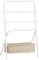 VASAGLE Portasciugamani da Terra, Scaffale Porta Coperte, Pieghevole, 4 Ganci, Sacchetto in Tessuto, Alto 98,6 cm, Camera da Letto Soggiorno Bagno, Bianco Perla e Marrone Cammello LLS020W01