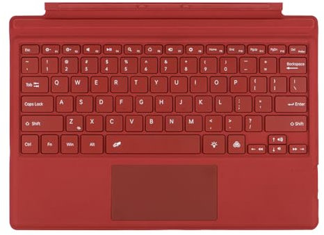 JUCHRZEY Tastiera wireless 5.1 compatibile 7 colori Trackpad retroilluminato a LED Tastiera magnetica ricaricabile Multi-Touch Trackpad for Microsoft Surface Pro 3/4/5/6/7 (Rosso)