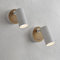 ouglres Wandlampe mit Schalter Weiß,2 Pack Holz Wandleuchte Vintage Wandspot aus Aluminium Lampenschirm Drehbar,Industrie Wandleuchte Innen Kompakt Bett Schlafzimmer,Flur,Schreibtisch,Wohnzimmer,Gu10
