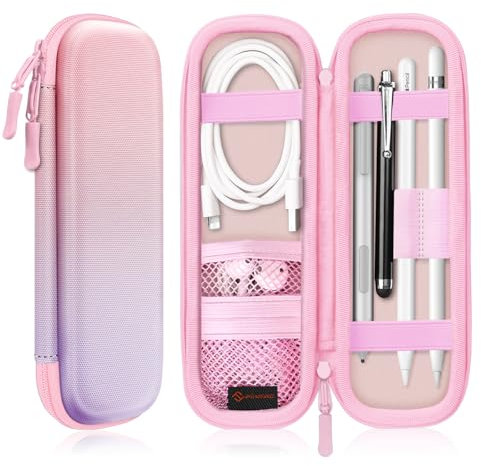 Fintie Funda Protectora de Piel sintética Compatible con Apple Pencil (USB-C) y Pencil 1ª/2ª Gen, Funda Protectora de Transporte Compatible con Apple Pen, Cable USB, Samsung Stylus,Fantasía Degradada