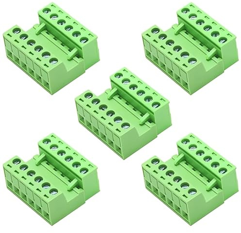 5 Sets 6-Pin 15EDGRK 3.81mm Schraube Steckbare Klemmenblock | 0.15in Neigung, PCB Mount, Stecker für 28-16AWG