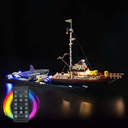 Fernbedienung Licht-Kit für Lego 21350 Jaws (Nicht Lego), Led Beleuchtungs Set für Lego Jaws 21350 Kreative Spielzeug
