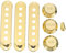 Hoement Tonabnehmer-Abdeckungen für E-Bass 7 Stück Schutzvorrichtung 48/50/52 mm goldene Abdeckungen 2T 1V-Schalterkappe gratfrei hautverträglich