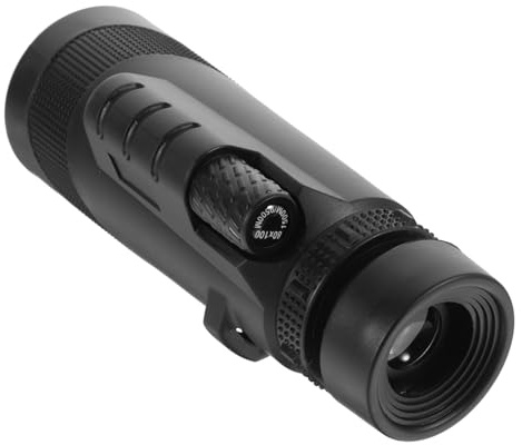 Monocular Negro Compacto de Alta Definición de Caza Portátil | Pvc Blando y Plástico Abs, Pupila 14mm y Diámetro 4,2mm, Ángulo de Visión 6,3°