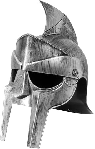 W WIDMANN MILANO Party Fashion 29149 - Gladiator Helm mit Visier aus Hartplastik, für Erwachsene, Römer, Mittelalter, Krieger