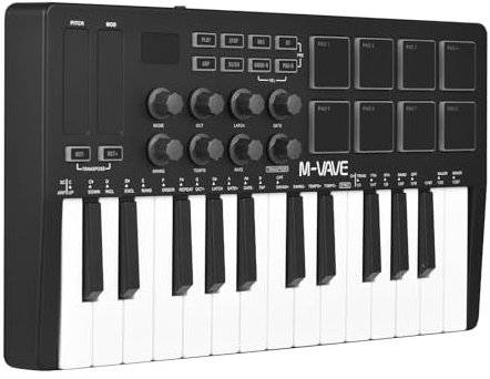 Tastiera Midi a 25 tasti Smk 25 Controller Midi Tastiera Arranger portatile Pad per percussioni RGB Funzioni intelligenti Facile da usare Adatto a produttori musicali