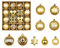 MTKN Mini kleine weihnachtsbaumschmuck 42er Set (Gold), Weihnachtskugeln, Durchmesser 3 cm, 5 cm, 6 cm goldene deko