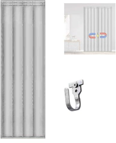 DECAKE Rideau de Porte isolé magnétique, Tissu Oxford matelassé, Rembourrage en Coton épais, Housse de Porte d'hiver pour empêcher Les Courants d'air Froid, Isolation de Porte en Tissu GR