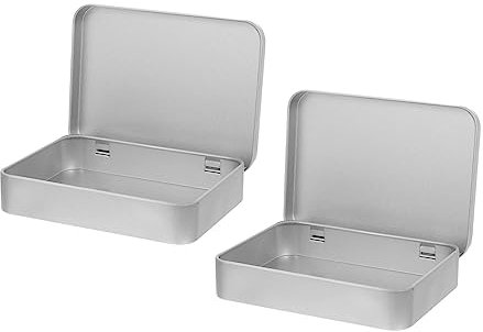 DIYEAH 3 Sätze Dose Aus Weißblech Gestell Zinn Kanister Angehen Deckel Korb USB-Stick Hülle Geschenkboxen Aus Weißblech Gehäuse Aus Weißblech Organisator Aus Weißblech Silver 2 Stück * 3